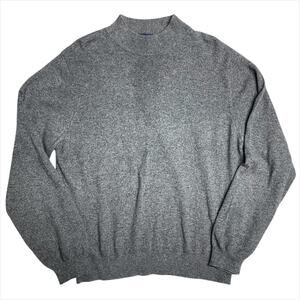 CHARTER CLUB 2-Ply Cashmere Mock-Neck Gray Relaxed Fit Sweater Size XL